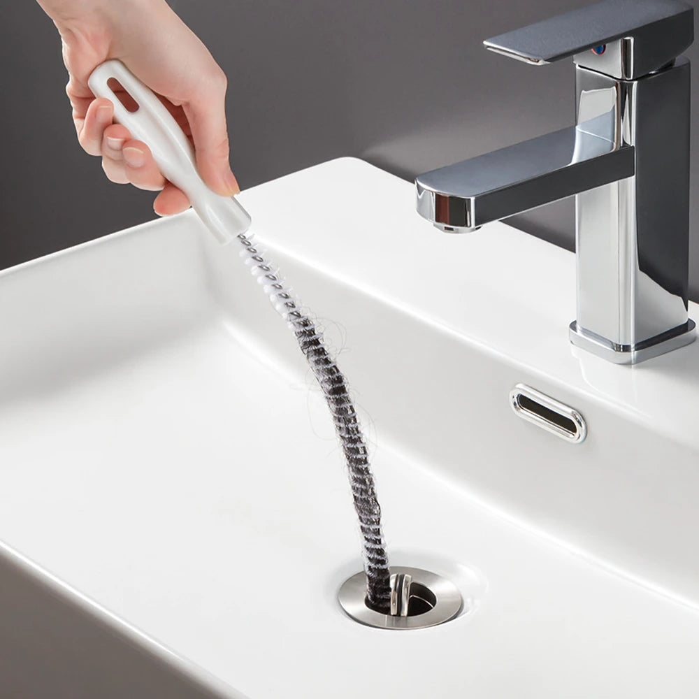 Pipe Dredging Brush Bathroom Hair Sewer Sink Cleaning Brush Drain