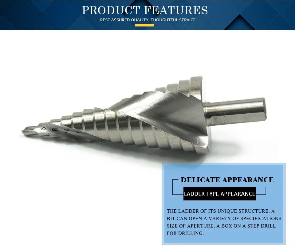 XCAN 1Pc 4-32 mm HSS Step Drill Bit Spiral Groove Step Cone Drill