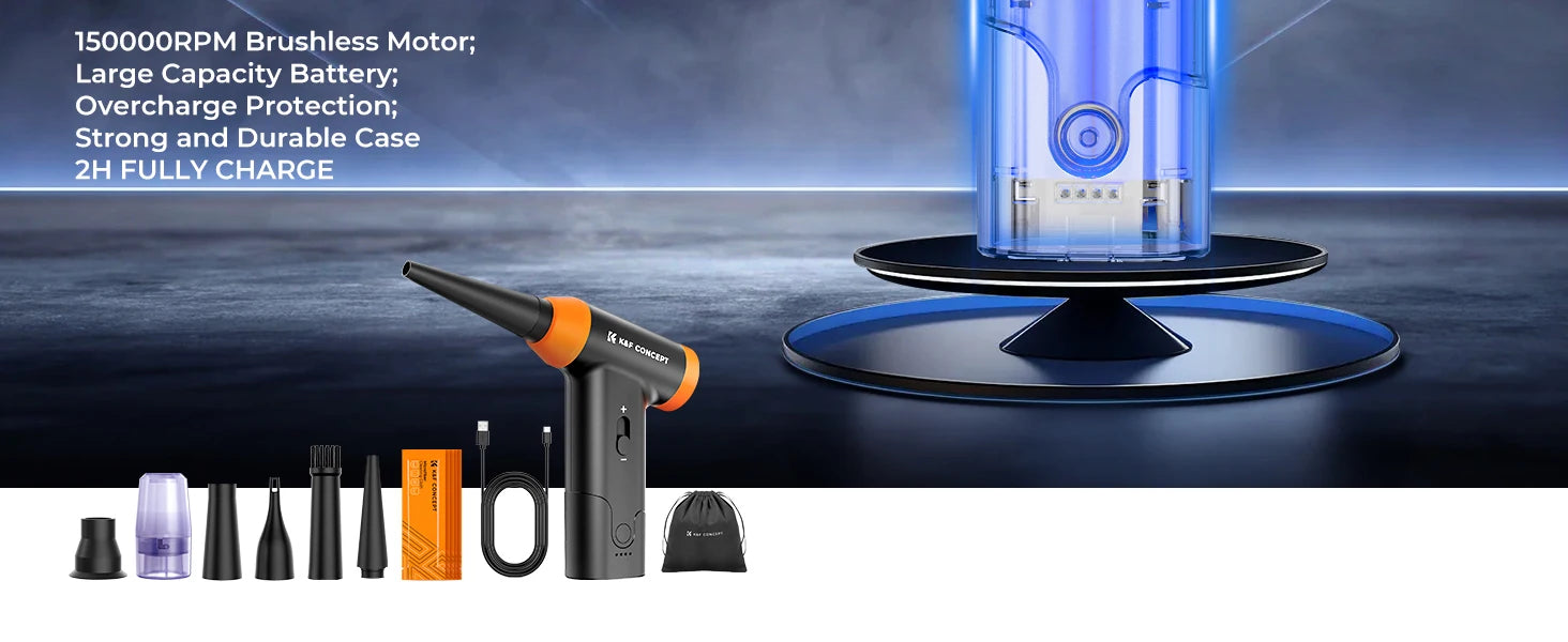 K&F Concept Cordless Electric Air Duster – PC, Laptop & Camera Cleaner