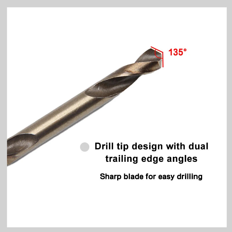 HSS 4341 straight handle double head twist drill metal drilling 9pc