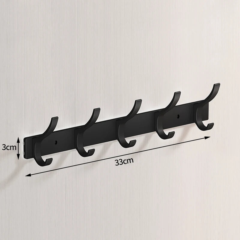 Black Robe Hooks Towel Hanger Nail Wall Rack Hooks Coat Clothes Holder