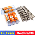 HSS Mini Precision Drill Bits — 10-Pack Straight Shank  - View 1