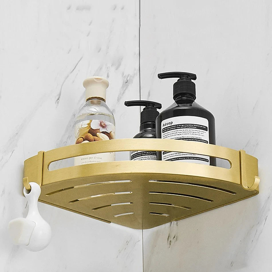 Bathroom Shelf Corner shelf Bath Storage Holder Wall Mounted Brushed