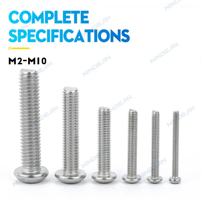 NINDEJIN M2 M2.5 M3 M4 M5 M6 M8 M10 Hexagon Hex Socket Button Head