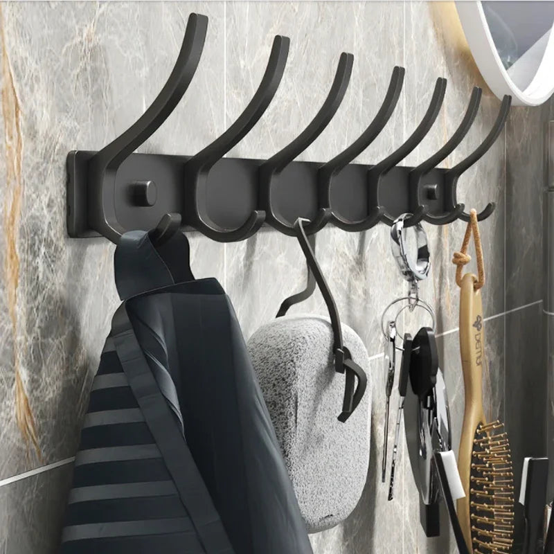 Black white Folding Robe Hooks Towel Hanger Nail Wall Rack Hooks Co...