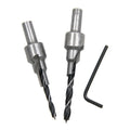 2-Piece Three-Step Self-Centering Countersink Drill Bit Set — 4mm &...