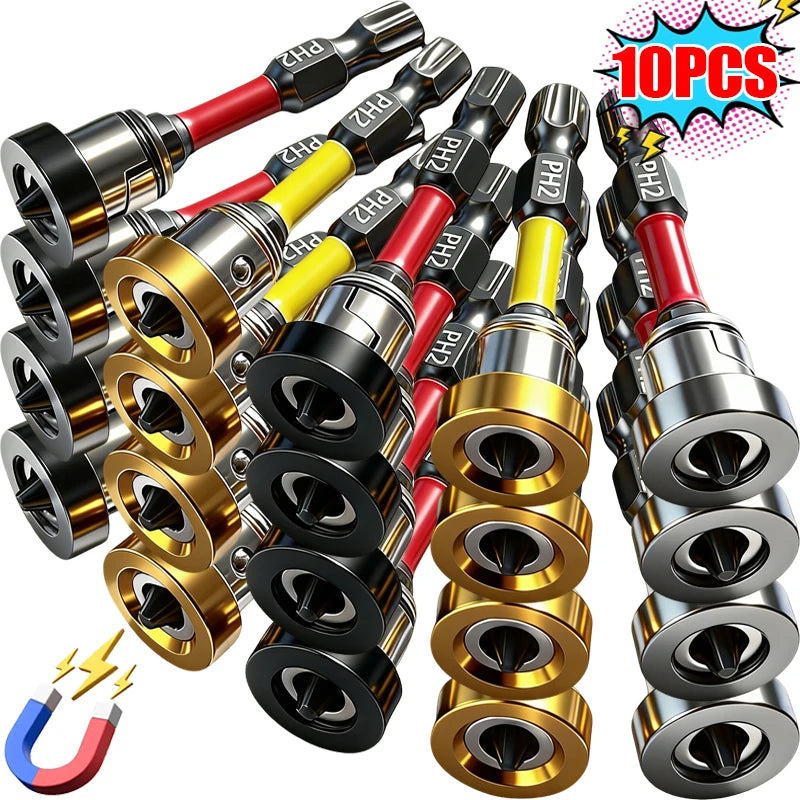 1/10pcs Magnetic PH2 Hex Shank Plasterboard Screwdriver Bit