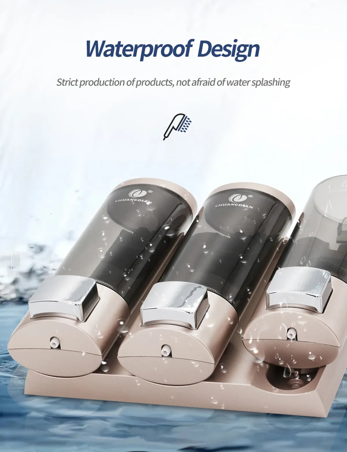 Wall Soap Shampoo Dispenser Bathroom Shower Gel Dispenser Kitchen