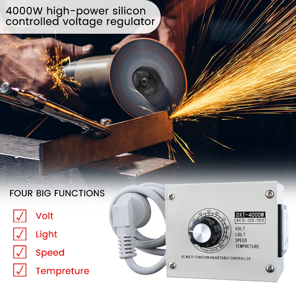 4000W Variable Voltage Regulator AC 110/220V – Dimmer Speed Controller
