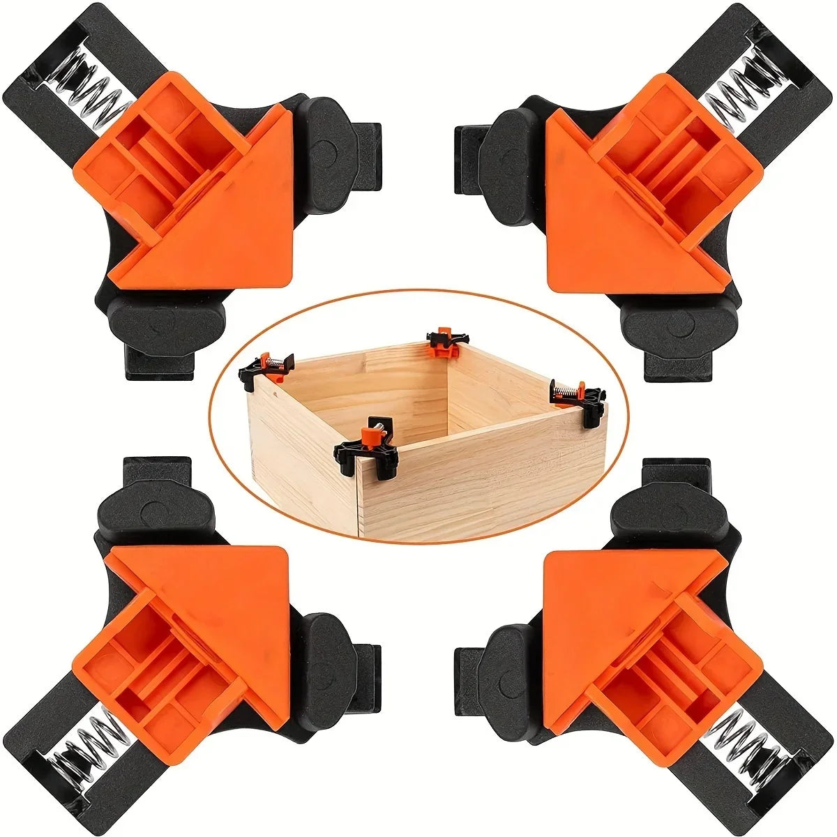 4PCS Right Angle Fixing Clip Woodworking Clamp Adjustable Swing