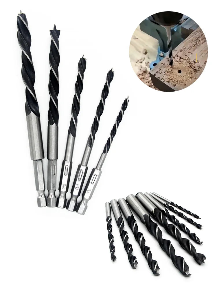 3/5pcs 3 4 5 6 7 8 10mm Quick Change Metal Tools 1/4" Hex Shank Wood
