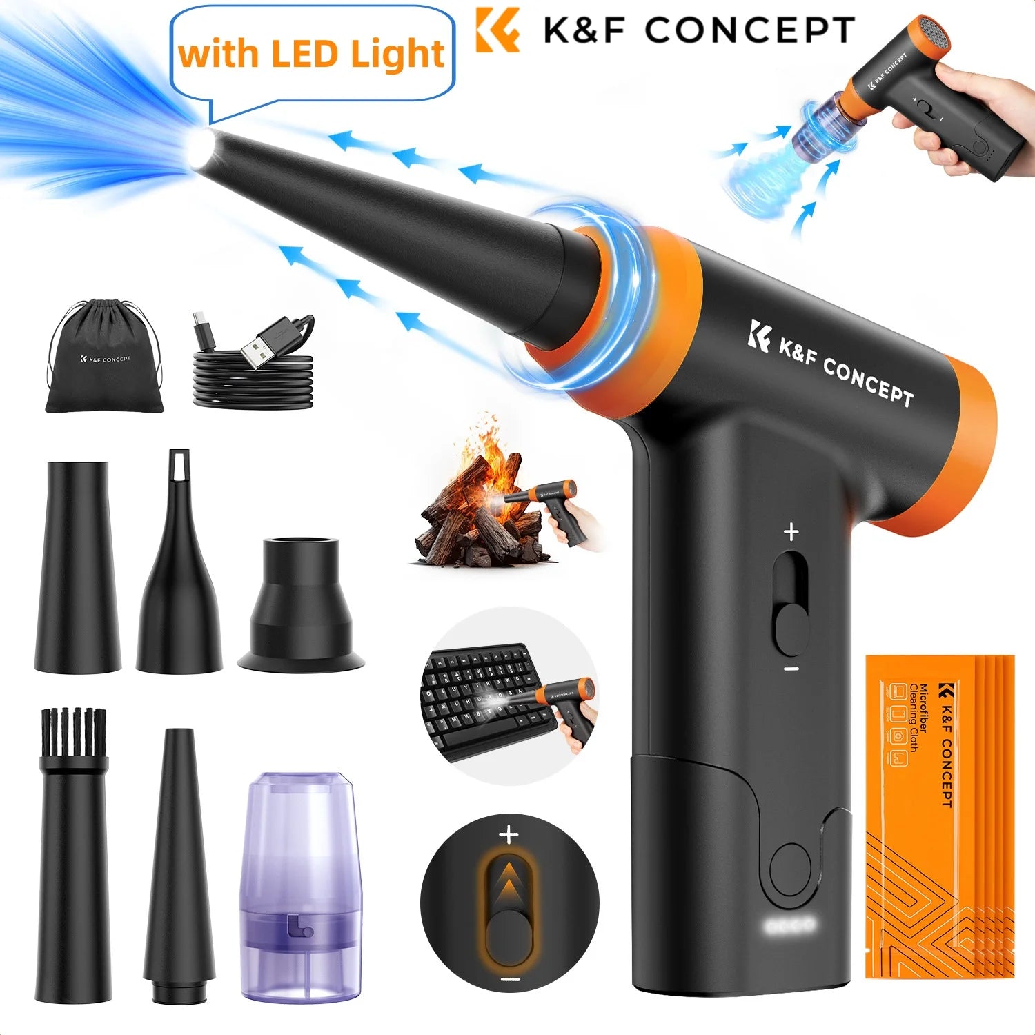 K&F Concept Cordless Electric Air Duster – PC, Laptop & Camera Cleaner