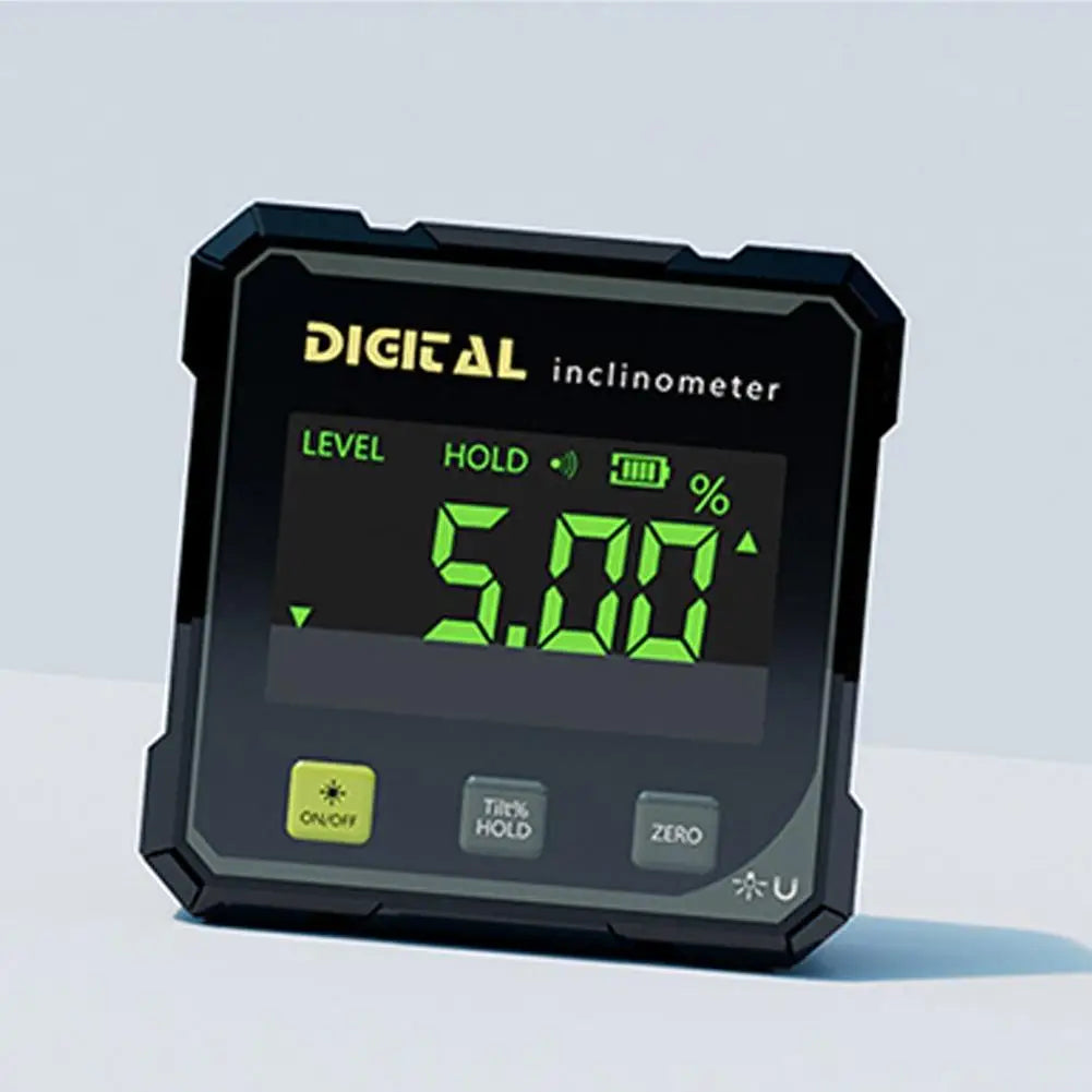 Smart Laser Digital Inclinometer Level Box 4-Side Magnetic 360° High