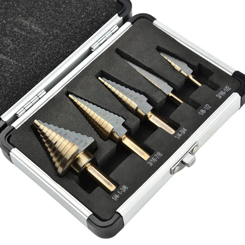 5-in-1 multi-step drill bit, high-precision drilling step drill bit