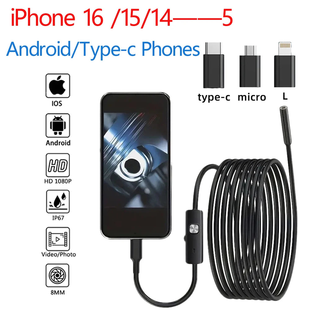 HD1920P Endoscope Inspection  Camera Type-C Mini Inspection Camera