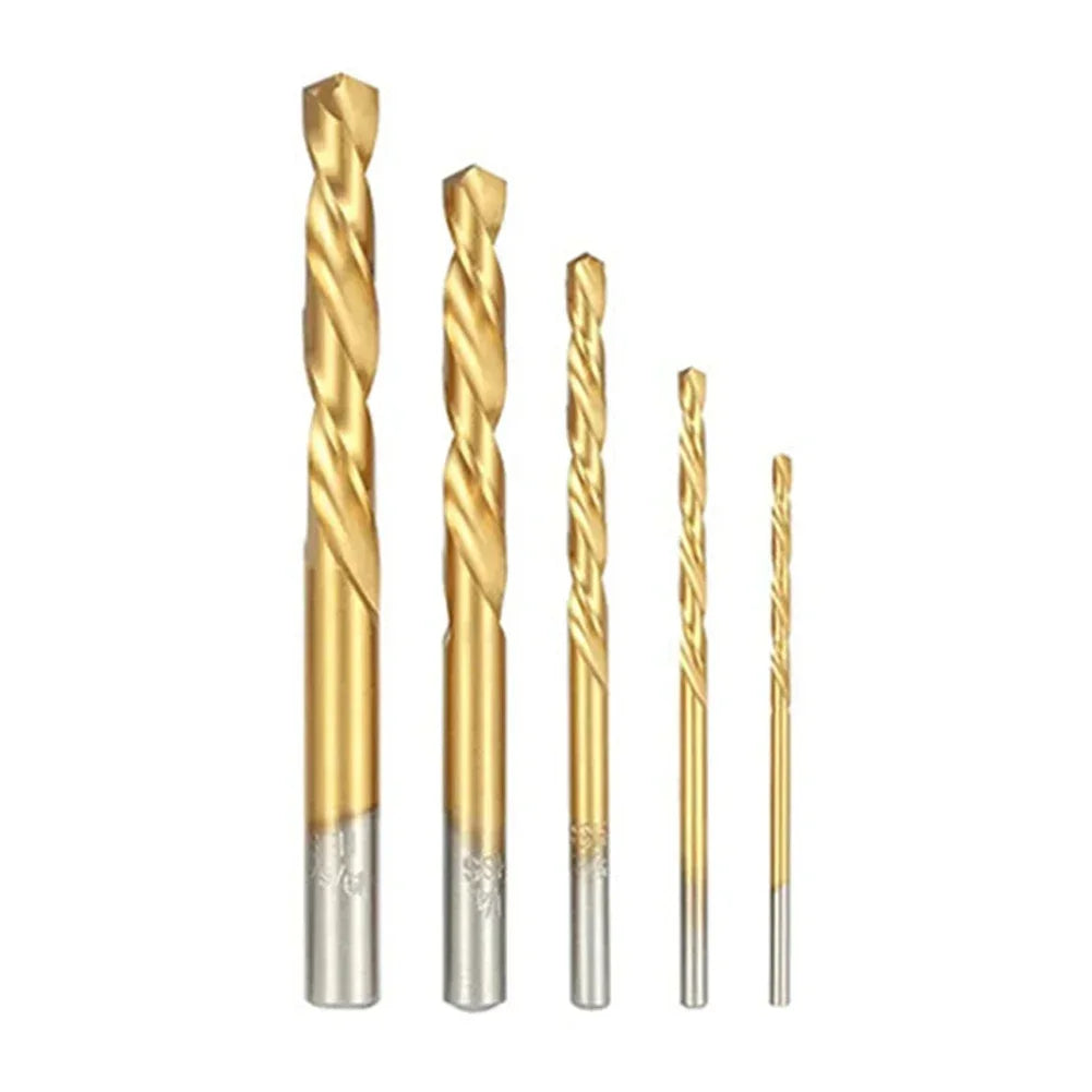 5Pcs Twist Drill Bit Left Hand Drill Straight Shank HSS 3.2-8.7mm