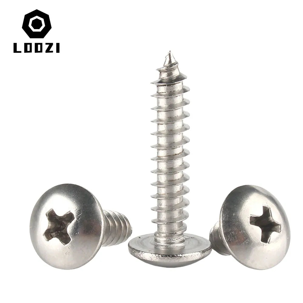 10/20/50pcs M3 M4 M5 M6 304 Stainless Steel Cross Recessed Truss Head