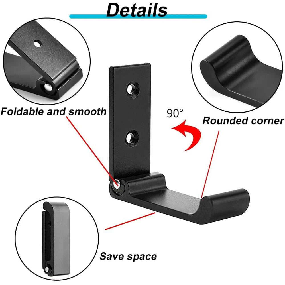 4Pcs Folding Coat Hooks Heavy Duty Aluminum Wall Mount Clothes Rack