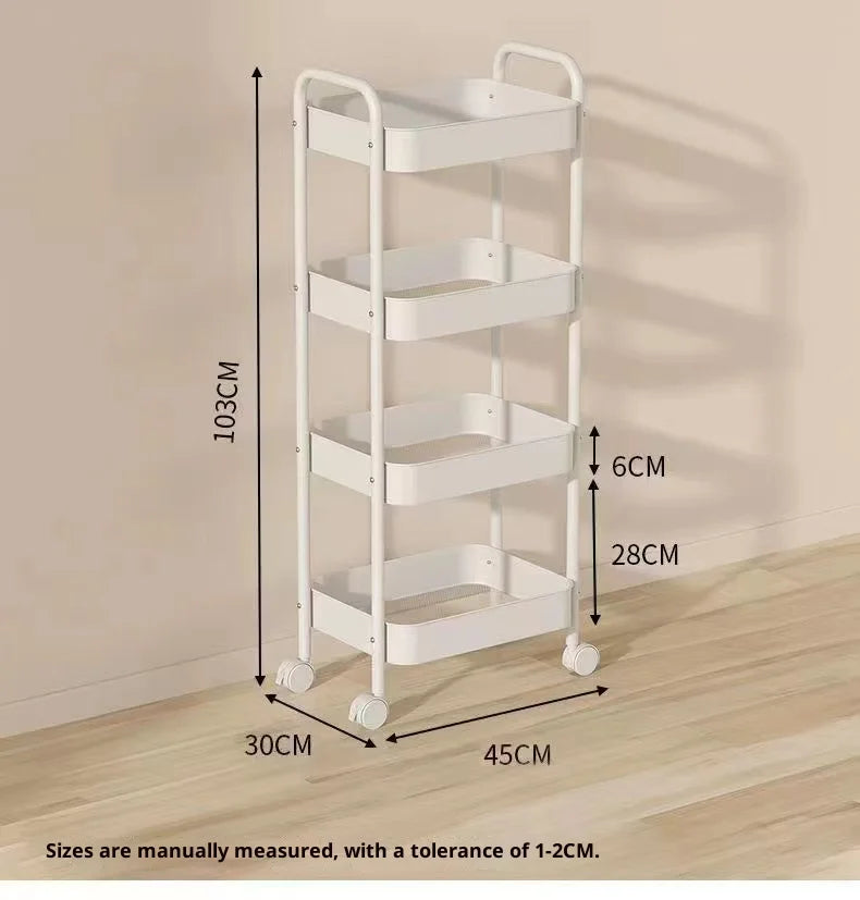 Small Trolley Multi-Layer Mobile Storage Rack