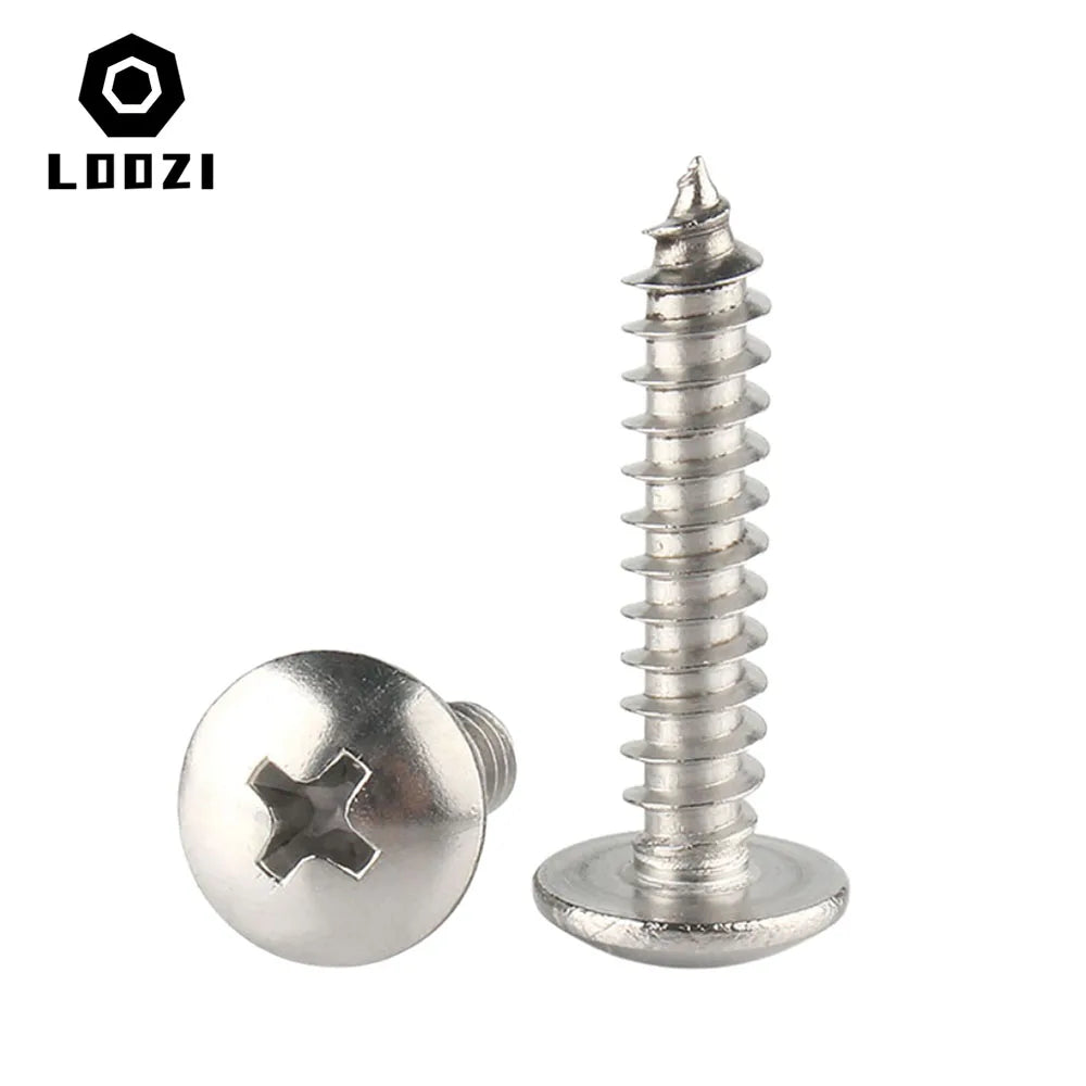 10/20/50pcs M3 M4 M5 M6 304 Stainless Steel Cross Recessed Truss Head
