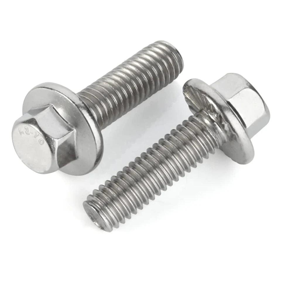 1-10pcs Hex Flange Bolt 304 Stainless Steel M4 M5 M6 M8 M10 M12