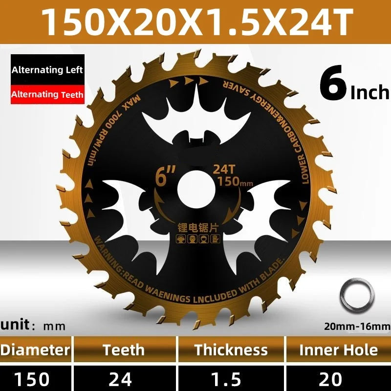 Circular Saw Blade for Wood Cutting – 4" to 7.25" Electric Woodworking Saw Blade 24T Alloy 110–185mm