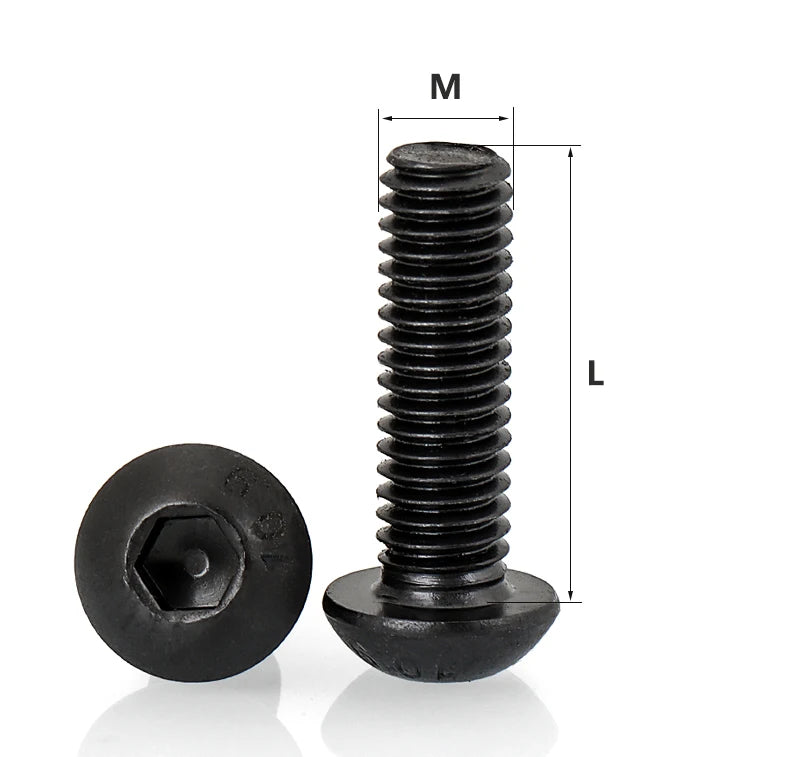 2510p Round Hex Cap Screw kit M2 M2.5 M3 M4 M5 M6 Black 10.9 Grade
