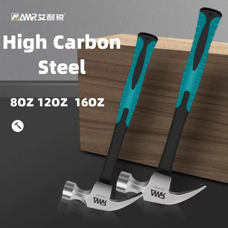 AMR Claw Hammer 8OZ/12OZ/16OZ Claw Framing Hammer with High-carbon