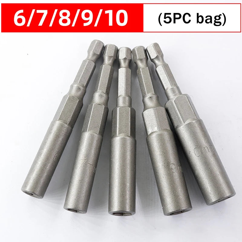 5.5–19mm Electric Nut Driver Drill Bit Set — Impact Socket Adapter