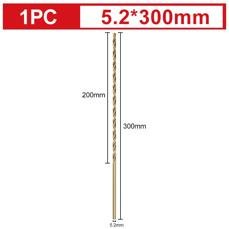 300mm Extra Long M35 Cobalt Twist Drill Bit 2.5mm-10mm for Metal Wood