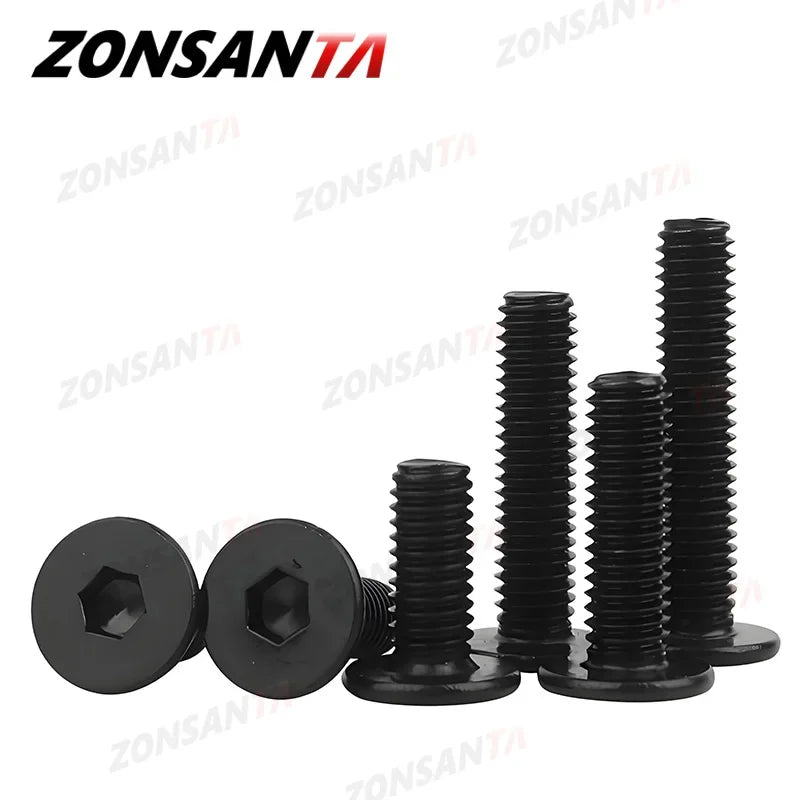 Black 304 Stainless Steel Allen Hexagon Ultrathin Head Bolt Hex