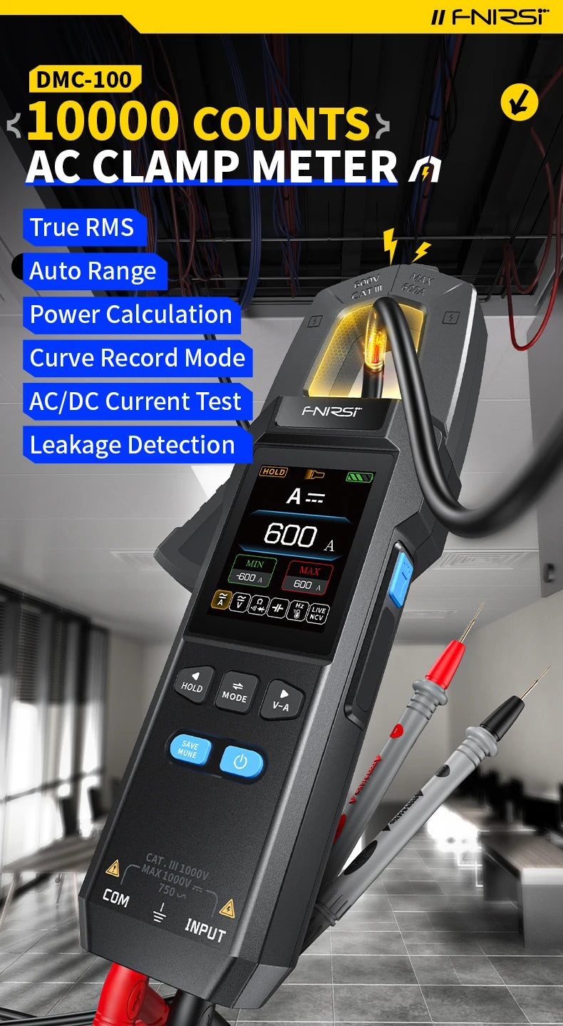 FNIRSI DMC-100 10000 Counts DC AC Current USB rechargeable Clamp