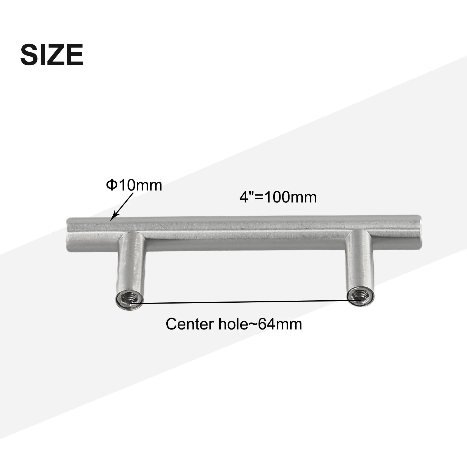 2-14 Inches Handles Stainless Steel Silver T-Type Drawer Cabinet