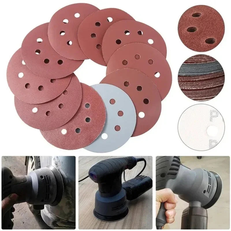 8 Hole 125mm Sandpaper Woodworking Metal Grinding Disc Abrasive