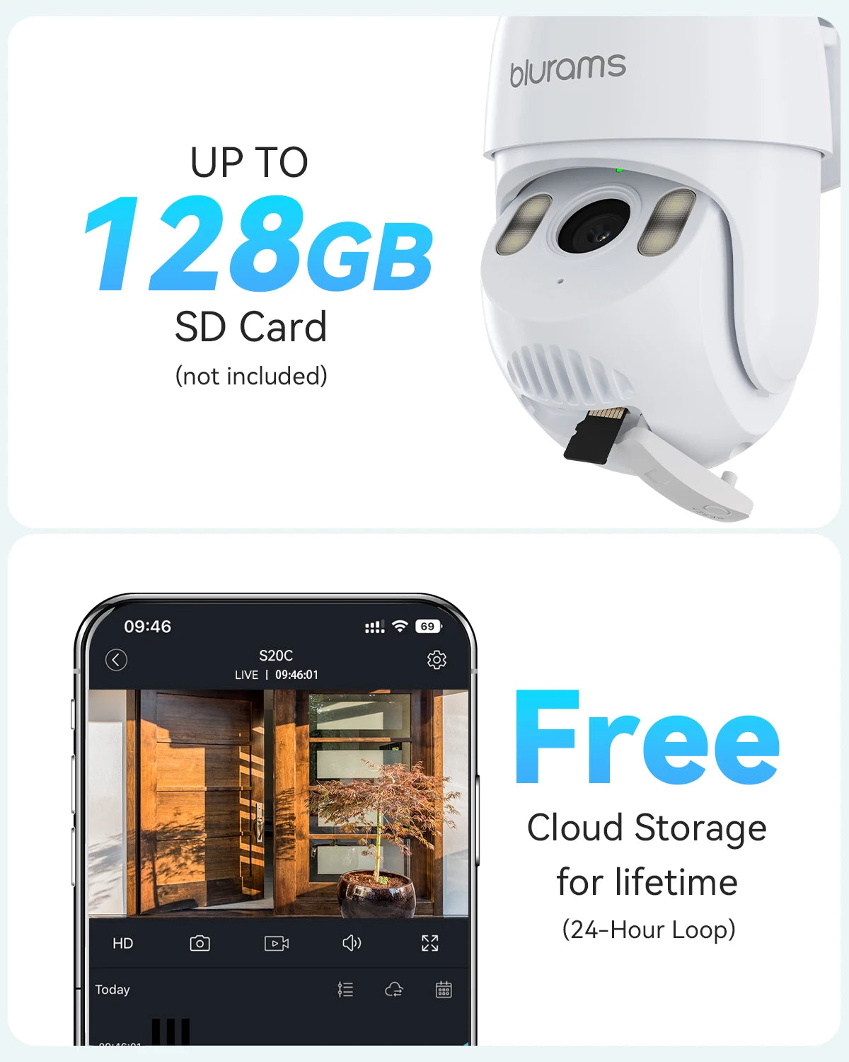 blurams 2K 2.4G Wi-Fi Home Security Camera Outdoor