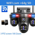 DIFANG 35MP WiFi IP Camera 4 Screens 7 Lens 10X Zoom Outdoor Wireless