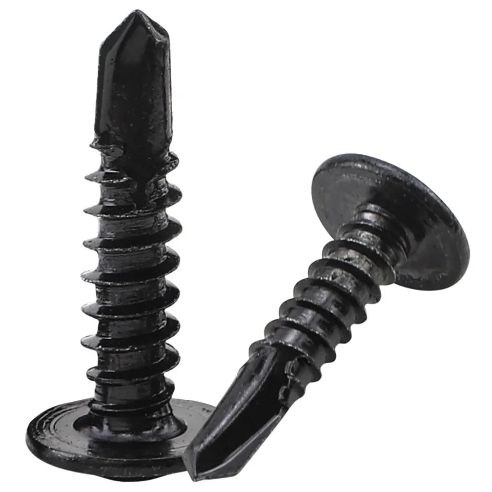 NINDEJIN 20/30pcs Washer Head Phillips Self Drilling Screw Black