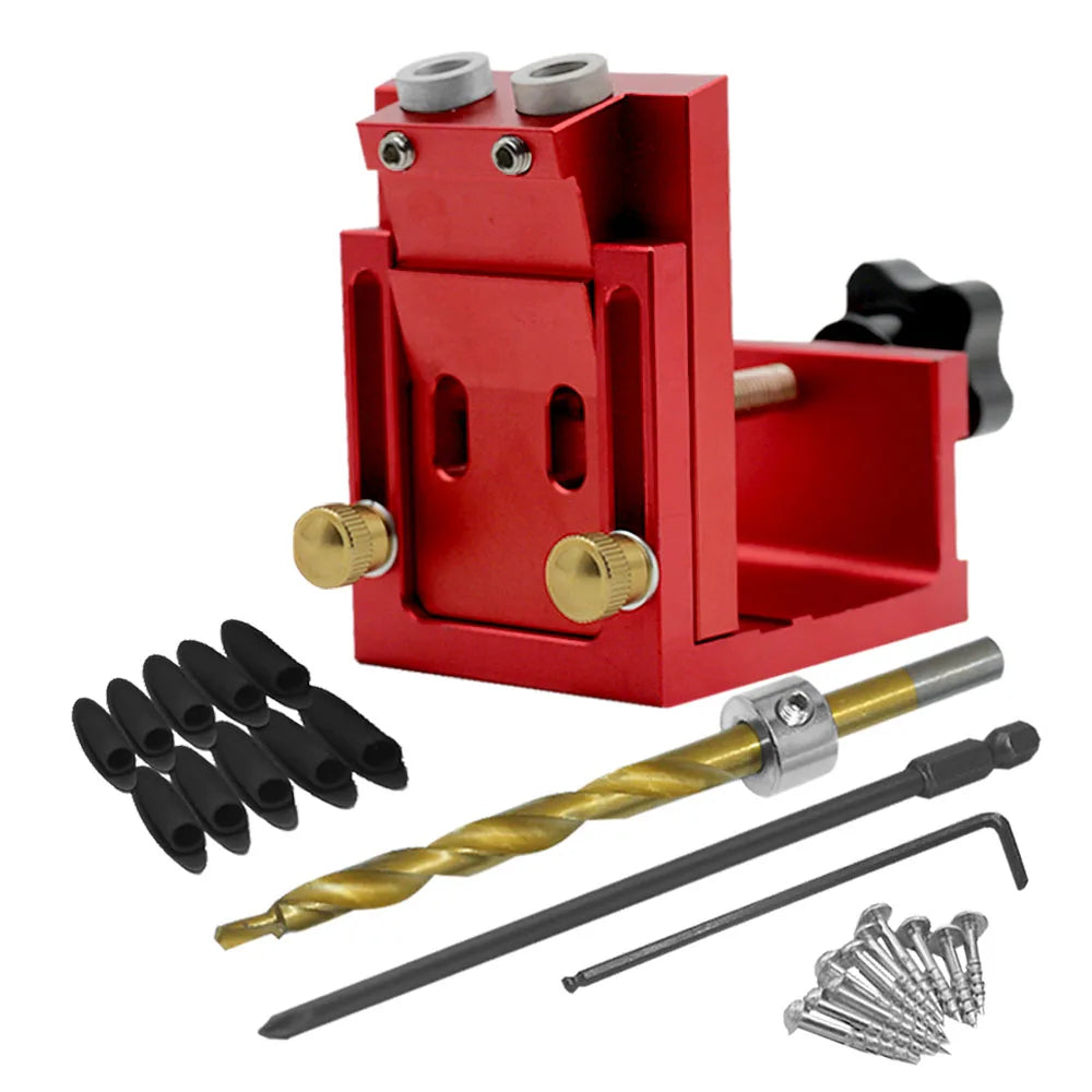 Two-Hole Pocket Hole Jig System — Complete Kit with Drill Guide & C