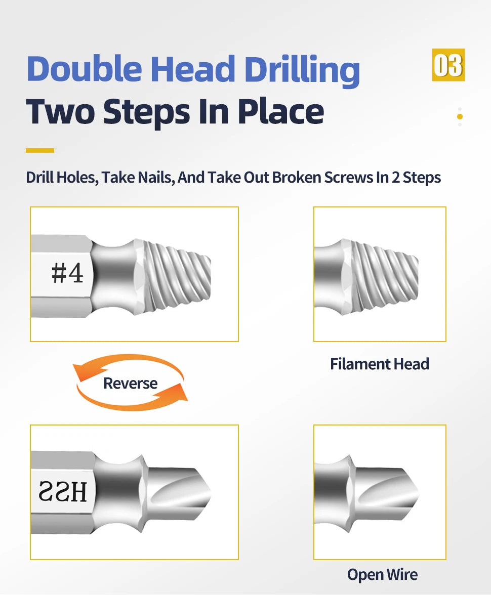 4/5/6Pcs Set Damaged Screw Extractor Center Drill Bit Set Woodworking