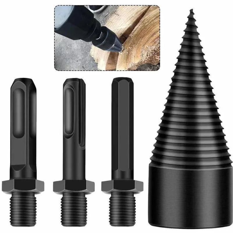 32/42/50MM Firewood Splitter Machine Drill Bit Wood Cone Punch Driver