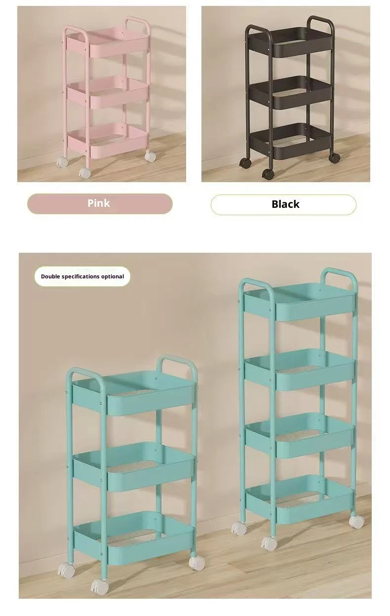 Small Trolley Multi-Layer Mobile Storage Rack