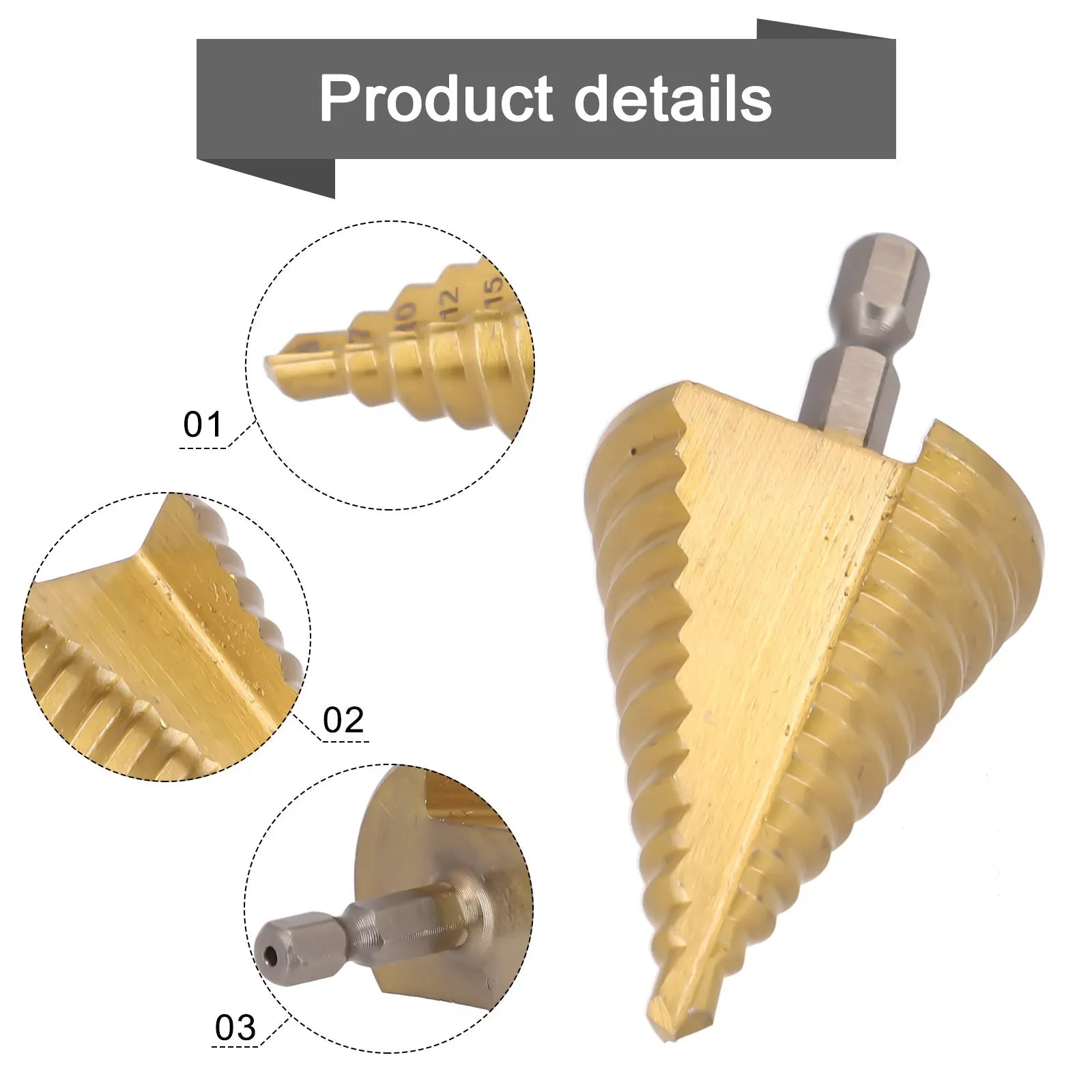 5-35MM HSS Titanium Core Step Drill Tool Spiral Grooved Drill 13