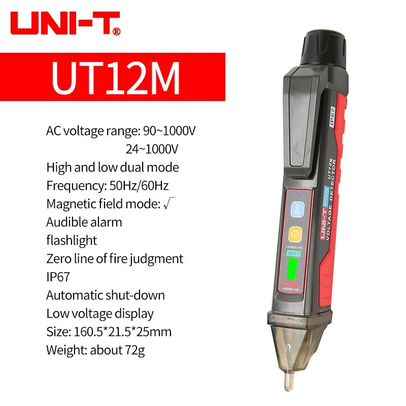 UNI-T UT12D UT12E UT12M Non Contact Voltage Detector Pen High and Low