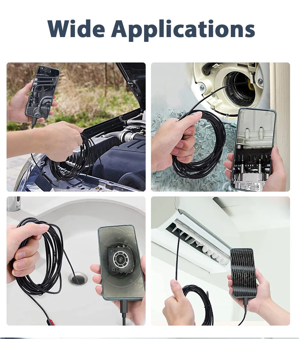 2MP Industrial Endoscope Camera Single/Dual Lens Mini Inspection
