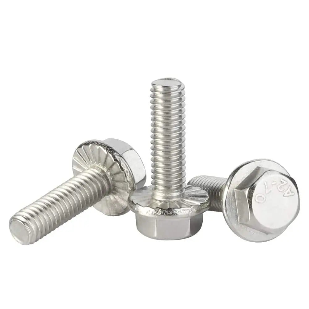 1-10pcs Hex Flange Bolt 304 Stainless Steel M4 M5 M6 M8 M10 M12