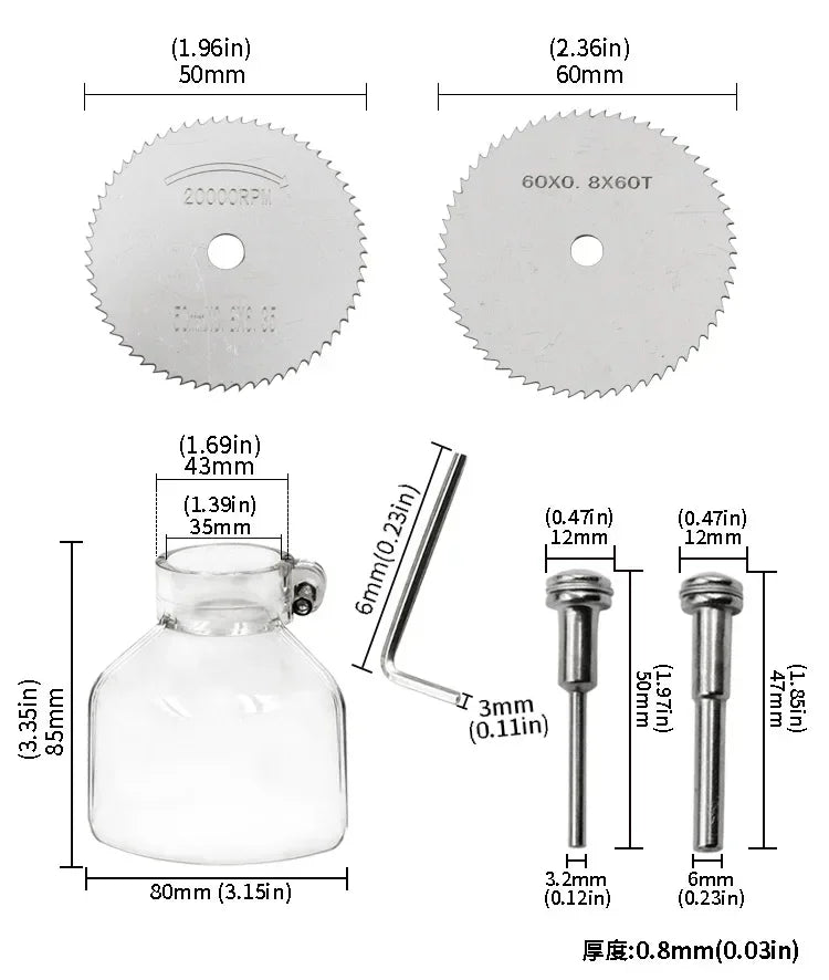 HSS Circular Saw Blade Set – 6-Piece High Speed Steel Cutting Discs