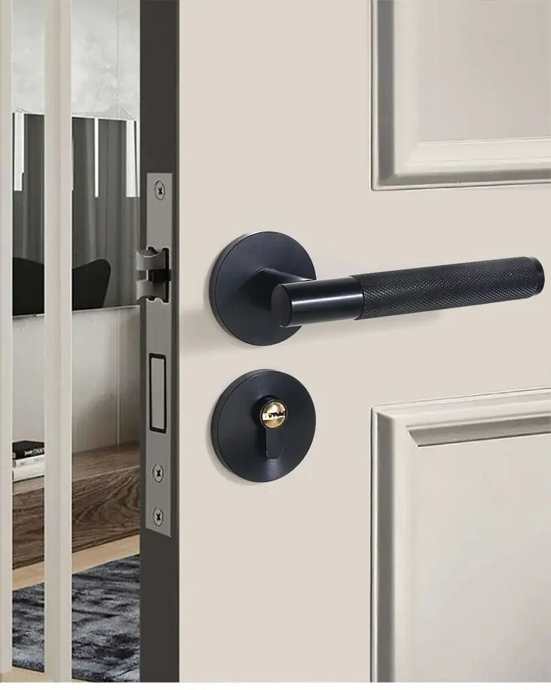 Silent Split Door Lock Privacy Door Handle Lever Bedroom Bathroom