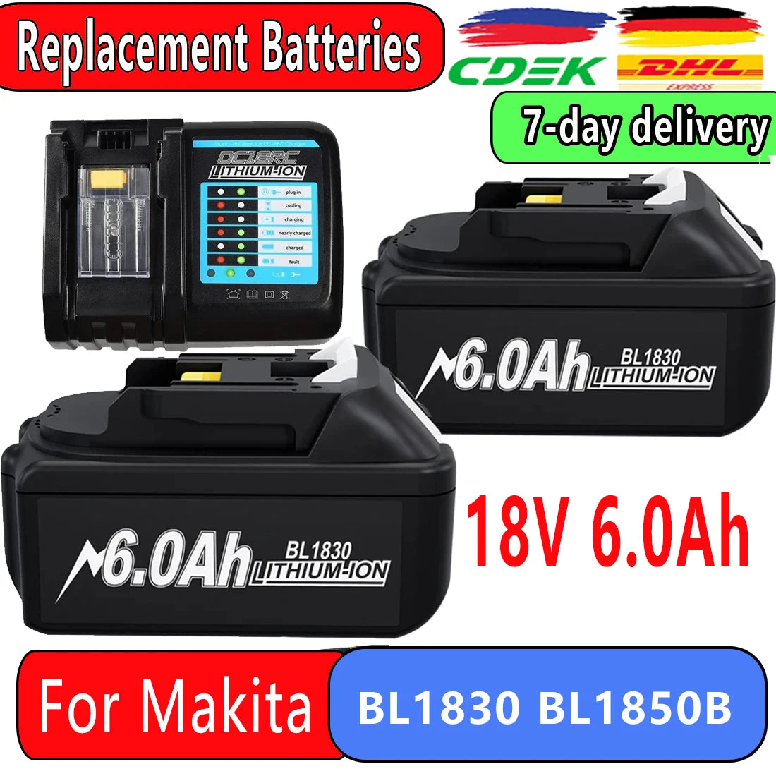 18V 6.0Ah Powerful Replacement For Makita Compatible For Makita