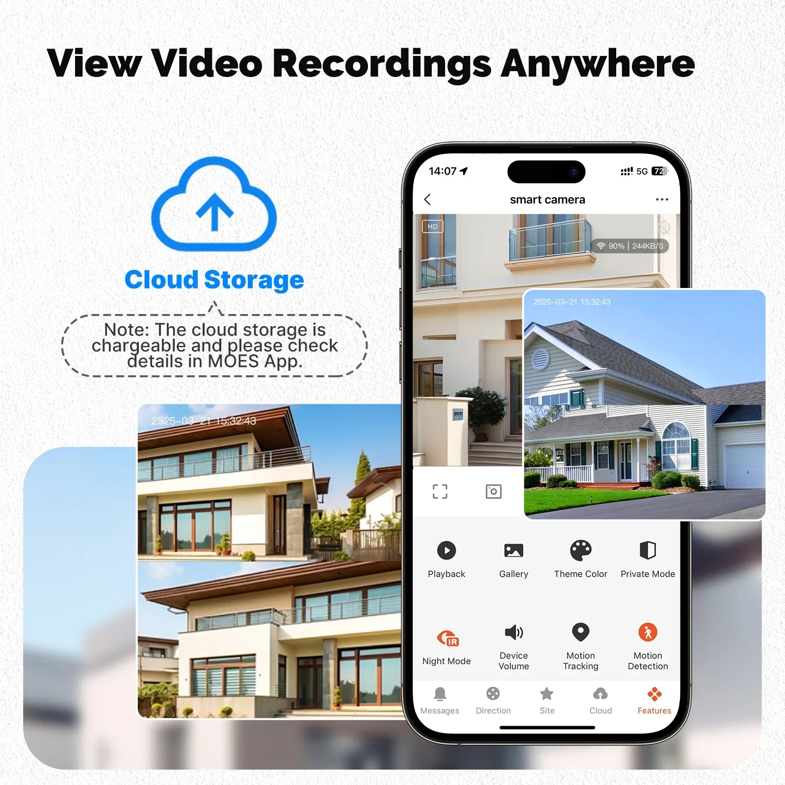 Moes Tuya Smart WiFi Outdoor Security Camera 4MP Dual Screen 2.4G/5G