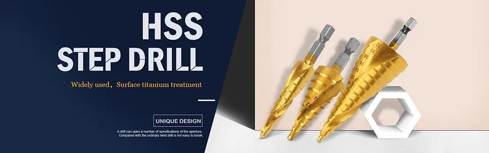 XCAN 1Pc 4-32 mm HSS Step Drill Bit Spiral Groove Step Cone Drill